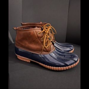 Faux Leather Duck Boots - Size 8